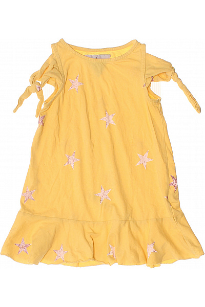 KIDS Dívčí Bavlněné šaty žluté Hvězdy Letní Volnočasové Vel. 4