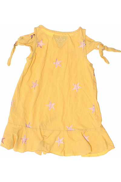 KIDS Dívčí bavlněné šaty žluté hvězdy letní volnočasové Vel. 4 | KIDS | obrázek 2