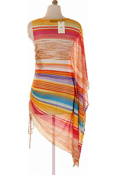 MISSONI Dámské šaty bez rukávů barevné pruhované asymetrické volnočasové letní Vel. 5 | MISSONI | obrázek 3