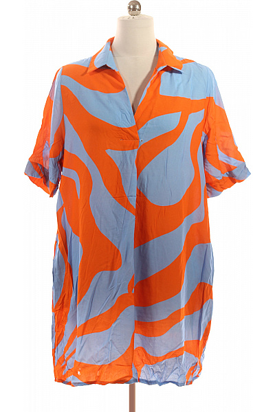 Key Largo Dámské Tričko S Krátkým Rukávem A Potiskem Oranžové Modré Oversize Vel. M