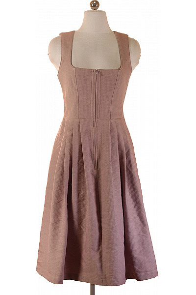 Limberry Šaty Bez Rukávů Růžové Plisované Elegantní Midi Velikost 34