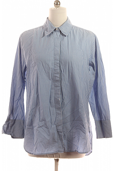 OPUS Dámská bavlněná košile s dlouhým rukávem modrá pruhovaná ležérní Velikost 38 | OPUS | obrázek 2