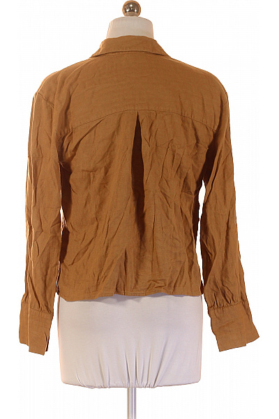 Hnědá halenka s dlouhým rukávem a uzlem Velikost 34 | Unimoda | obrázek 2