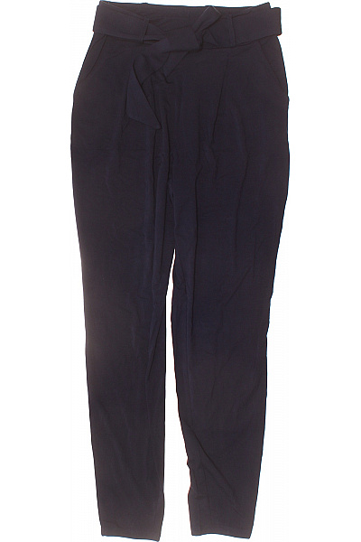 Les Lunes Dámské kalhoty s vysokým pasem a páskem modré volnočasové Vel. XS | Les Lunes | obrázek 2