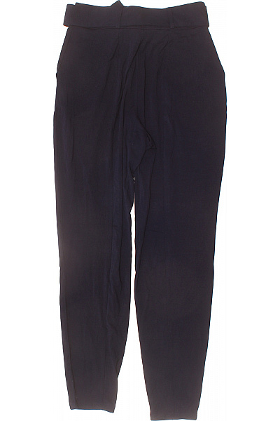 Les Lunes Dámské kalhoty s vysokým pasem a páskem modré volnočasové Vel. XS | Les Lunes | obrázek 3