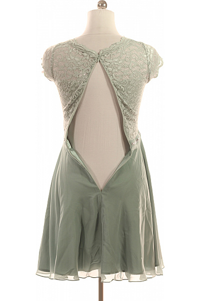 Swing Zelené krajkové koktejlové šaty s krátkým rukávem a páskem Vel. XS | Swing | obrázek 2