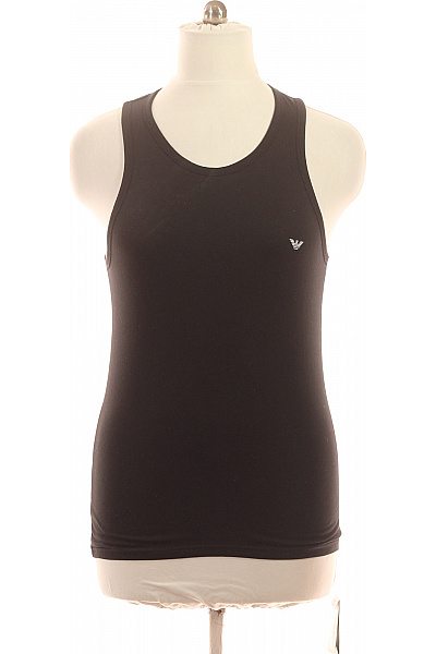 ARMANI Basic Bavlněné Tílko Jednobarevné S Výšivkou Vel. L