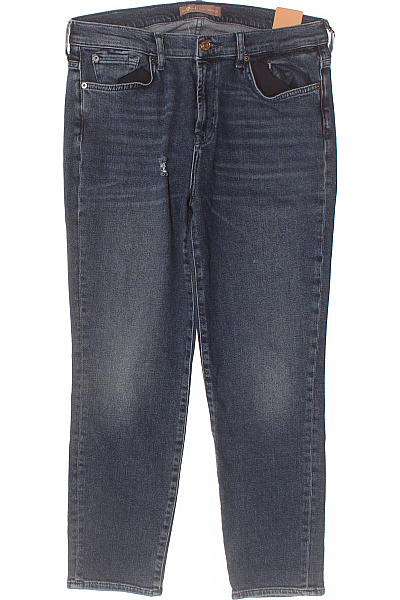 Dámské Džíny Modré Strečové Rovné S Kapsami Vel. 32