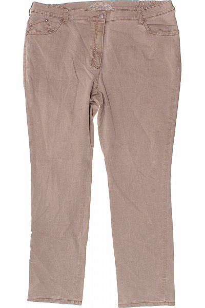 Dámské Džíny Rovné Béžové Strečové S Kapsami Velikost 46