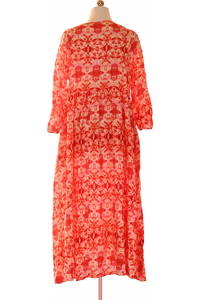 True Religion Dámské bavlněné dlouhé šaty oranžové batikované volné boho letní Vel. L | True Religion | obrázek 2