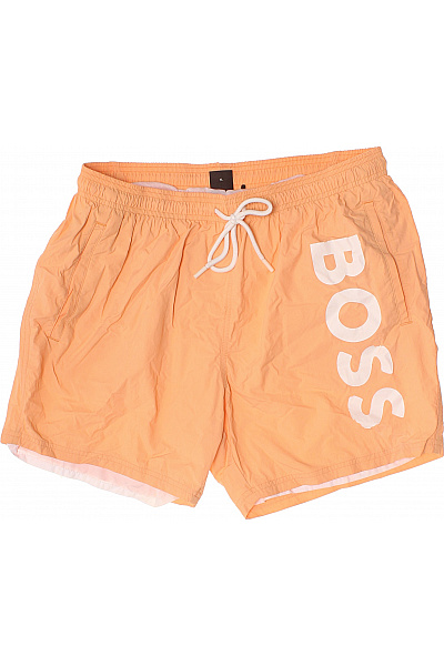 Hugo Boss Pánské Oranžové Plavecké Kraťasy S Potiskem Vel. XL