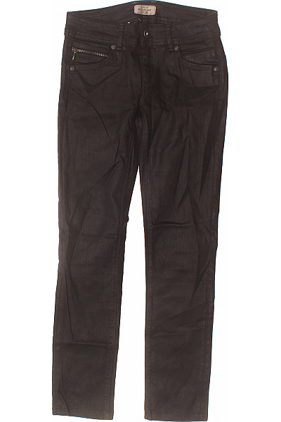 Pepe Jeans Dámské Džíny úzké Strečové černé Voskované Se Zipy Vel. 25