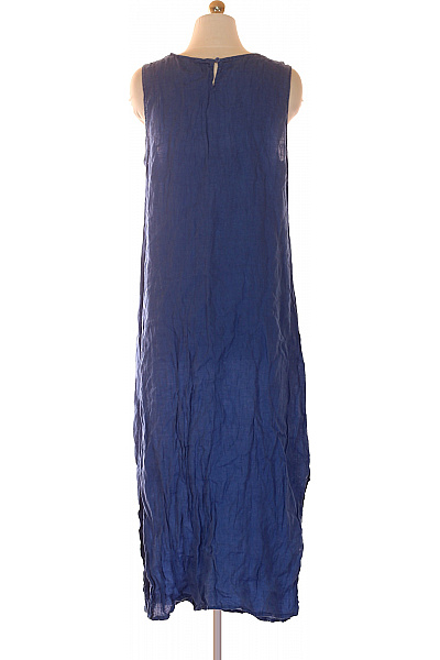 LAWRENCE GREY Dámské lněné šaty modré volnočasové jednoduché dlouhé tílkové Velikost L | LAWRENCE GREY | obrázek 2