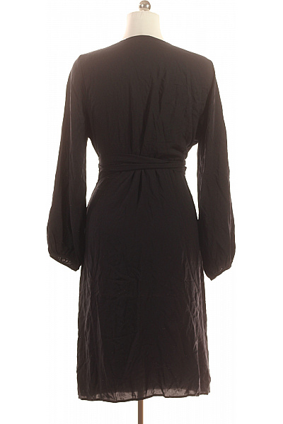 LAWRENCE GREY Černé zavinovací šaty s dlouhým rukávem elegantní Vel. 42 | LAWRENCE GREY | obrázek 2