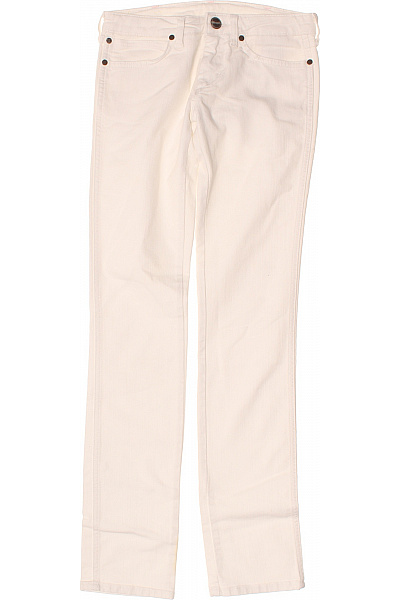 Dámské Bílé Bavlněné Džíny Rovné Klasické Velikost XXS