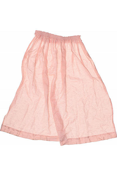 HAMMERSTEIN Růžová Konopná Splývavá Sukně Midi Volná Letní S Gumou V Pase Velikost L