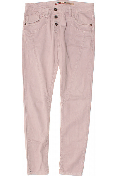 VINTAGE Dámské Růžové Džíny Strečové Slim Fit Na Knoflíky Vel. S