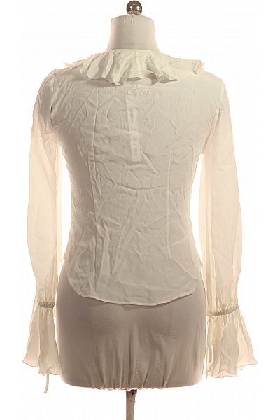 BLUGIRL Bílá halenka s volánky a dlouhým rukávem elegantní romantická Velikost UK 10 | BLUGIRL | obrázek 2