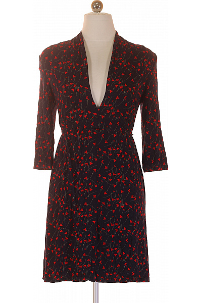 French Connection Dámské šaty S Dlouhým Rukávem Zavinovací Květované Velikost 10