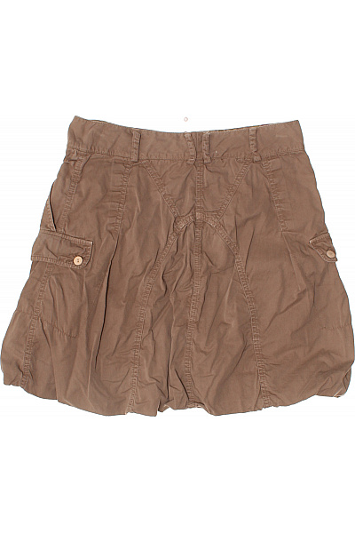 Dámská bavlněná cargo mini sukně hnědá volná letní s kapsami Vel. 38 | Unimoda | obrázek 3