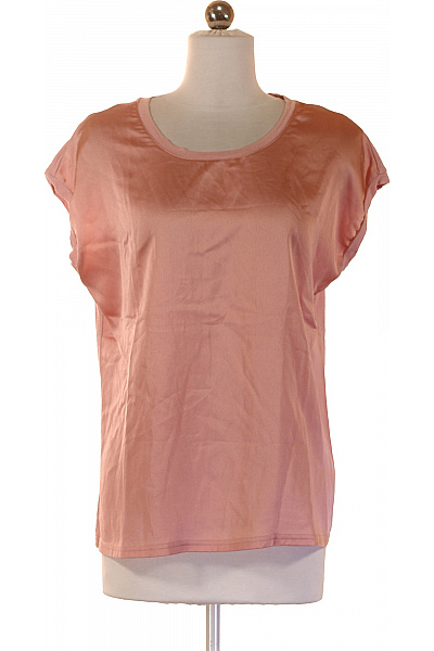 LAWRENCE GREY Růžová Saténová Halenka S Krátkým Rukávem Vel. XS