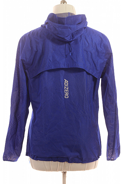 ADIDAS Dámská modrá běžecká bunda s kapucí lehká funkční polyesterová Velikost L | ADIDAS | obrázek 2