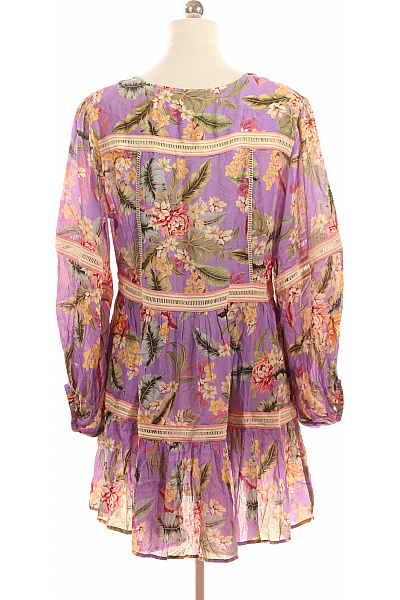 Watercult Dámské šaty s dlouhým rukávem květované fialové volnočasové boho Vel. L | Watercult | obrázek 3