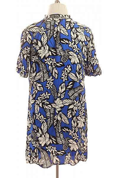 MARCCAIN modré květované šaty s krátkým rukávem a stojáčkem Velikost N5 | MARCCAIN | obrázek 2