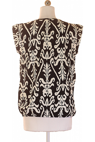 Dámská viskózová halenka bez rukávů černobílá vzorovaná volná Vel. 36 | Unimoda | obrázek 2