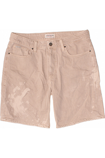 Guess Béžové Bavlněné Kraťasy Batikované Volnočasové S Kapsami Velikost 31