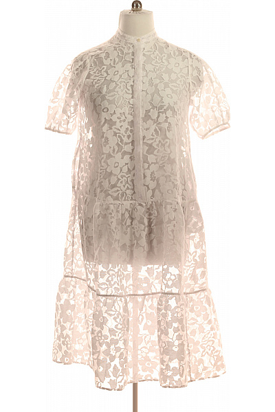 Ted Baker Dámské šaty Bílé Krajkové Květované Volné Letní Velikost 2