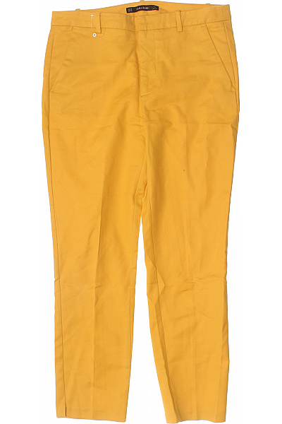 ZARA Dámské bavlněné kalhoty žluté volnočasové rovné s kapsami Velikost 38 | ZARA | obrázek 2