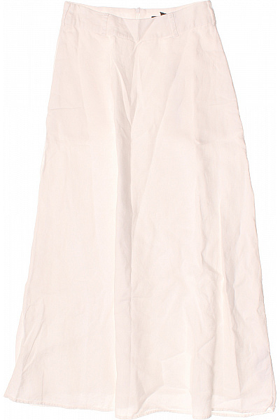Esprit Lněná Dlouhá Sukně Bílá Volná Splývavá Velikost 34