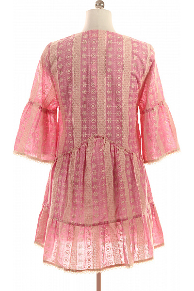 Valérie Khalfon Růžové šaty Dámské krátké krajkové vyšívané volnočasové letní boho Vel. 42 | Valérie Khalfon | obrázek 3