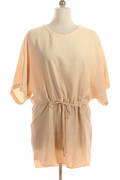 IRO Dámské šaty S Krátkým Rukávem A Páskem Béžové Volnočasové Letní Vel. 40