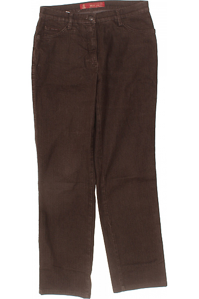 BRAX Dámské Bavlněné Hnědé Džíny Rovné Kapsy Klasické Vel. 38