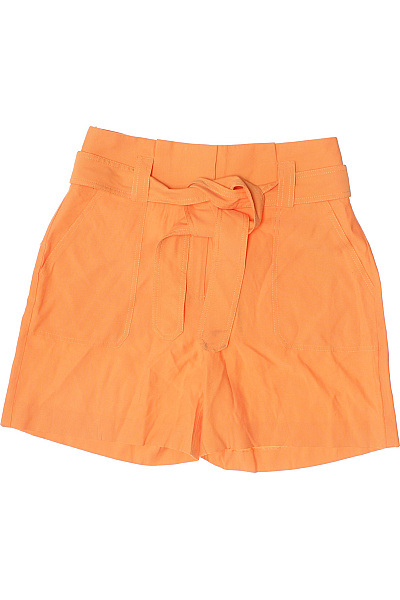 COMMA Oranžové Bavlněné Kraťasy S Páskem A Kapsami Volnočasové Krátké Velikost 38