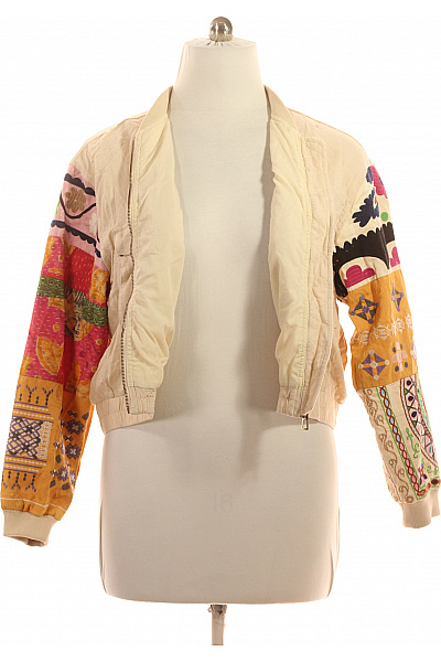 DESIGUAL Dámská bomber bunda béžová patchwork krátká Velikost XL | DESIGUAL | obrázek 3