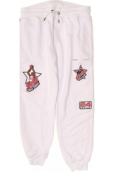 VERSACE Pánské Tepláky Bílé S Potiskem Volnočasové Sportovní Velikost 2XL