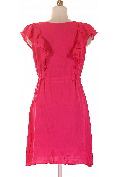 Smashed Lemond Růžové viskózové šaty krátké volnočasové letní se stahováním Vel. 36 | Smashed Lemond | obrázek 2