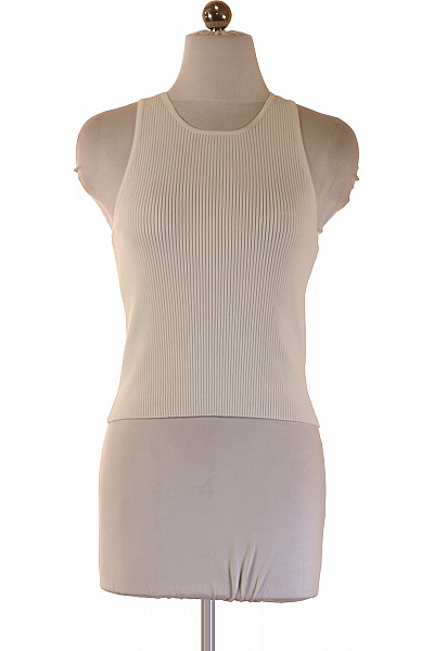 MICHAEL KORS Dámské Tričko Bez Rukávů žebrované Basic Bílé Vel. S