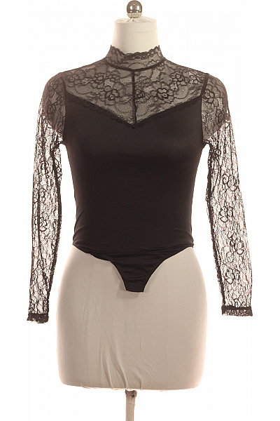 ONLY Dámské Tričko S Dlouhým Rukávem černé Krajkové Elegantní Vel. M