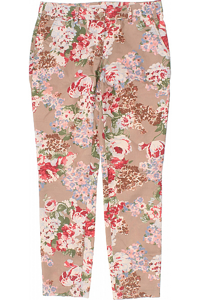 BRAX Dámské Bavlněné Květované Béžové Kalhoty S Potiskem Rovné Velikost EU 36