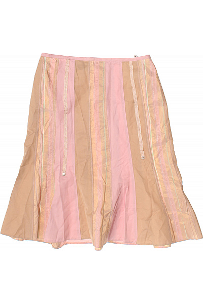 TAIFUN Dámská pruhovaná midi sukně růžová béžová bavlna Vel. 34 | TAIFUN | obrázek 2