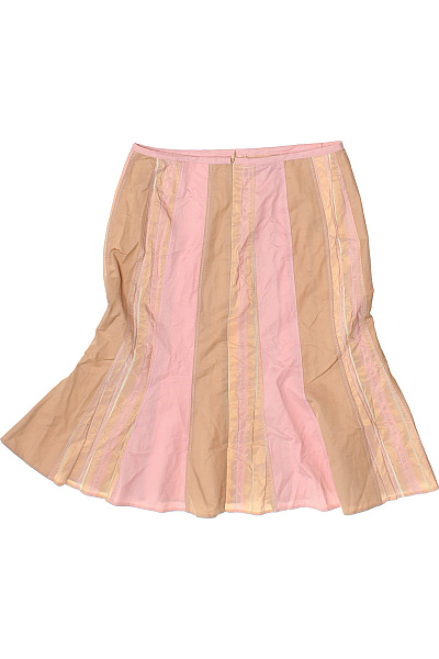 TAIFUN Dámská pruhovaná midi sukně růžová béžová bavlna Vel. 34 | TAIFUN | obrázek 3