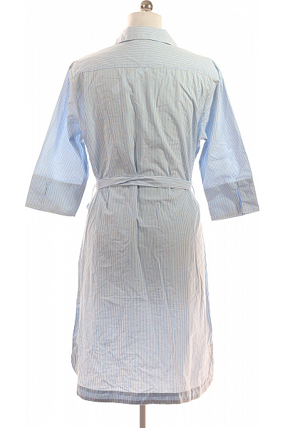 LAWRENCE GREY Bavlněné Modré Pruhované Košilové Šaty S Páskem Letní Volnočasové Velikost 44 | LAWRENCE GREY | obrázek 2