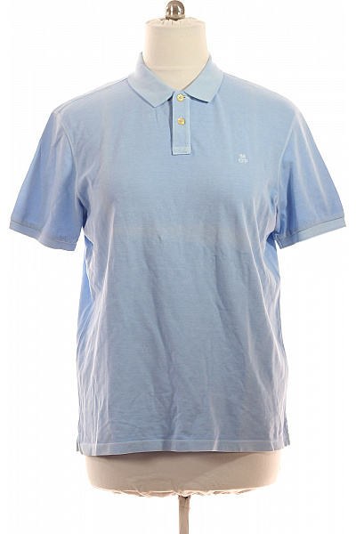 Marc O´Polo Pánské Bavlněné Polo Tričko S Krátkým Rukávem A Výšivkou Modré Jednobarevné Vel. XL