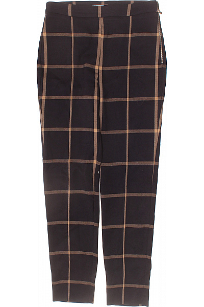 MANGO Dámské Polyesterové Kalhoty Černé Kostkované Elegantní Rovné Cigaretové Vel. EU 40 | MANGO | obrázek 2