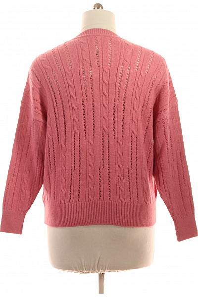 Pepe Jeans Růžový pletený ažurový pulovr copánkový vzor Velikost XL | Pepe Jeans | obrázek 3