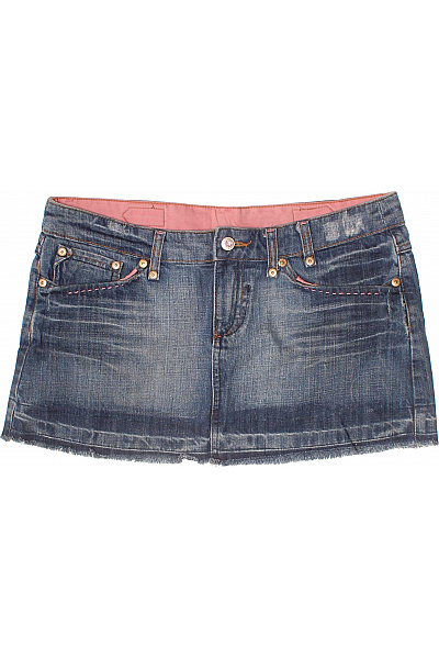 MANGO dámská džínová mini sukně s kapsami a výšivkou modrá Vel. EU 42 | MANGO | obrázek 2